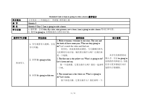 Module8Unit2Samisgoingtorideahorse.教学设计