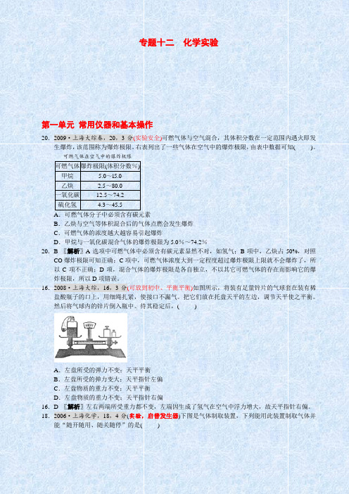 专题12 化学实验(最全)