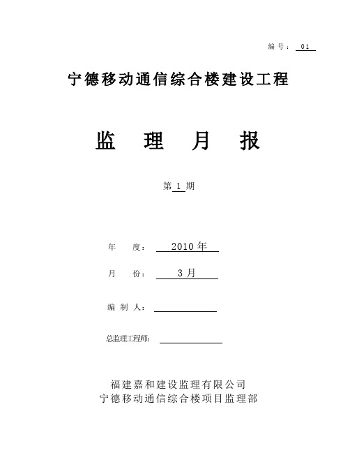 3月份监理月报