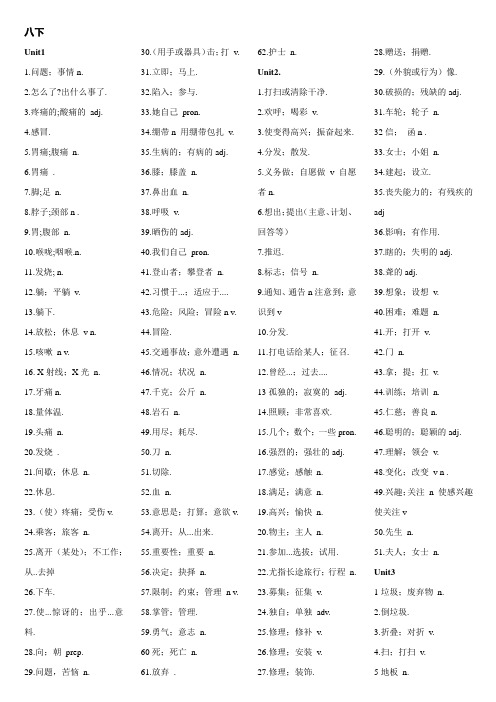 1_2014新版新目标八年级下册英语单词默写打印版(1)