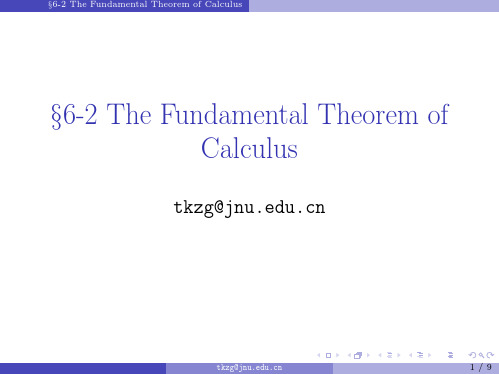 The Fundamental Theorem of Calculus
