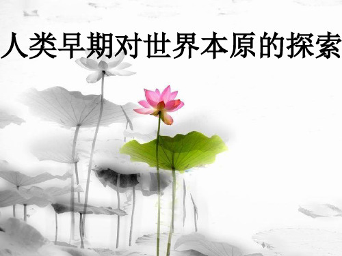 关于世界本原的探索 共17页