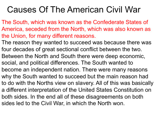 Causes Of The American Civil War