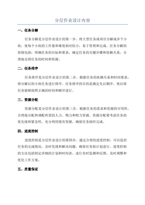 分层作业设计内容
