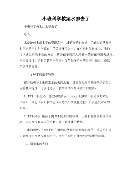 小班科学教案水哪去了