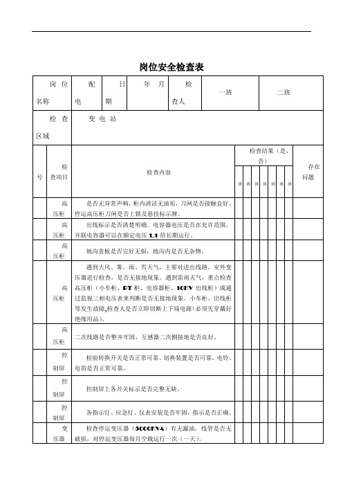 变电站安全检查表