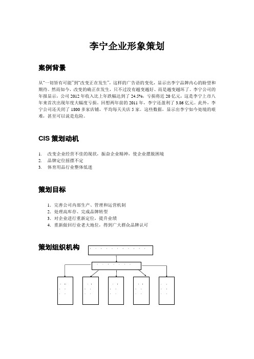 李宁企业形象策划