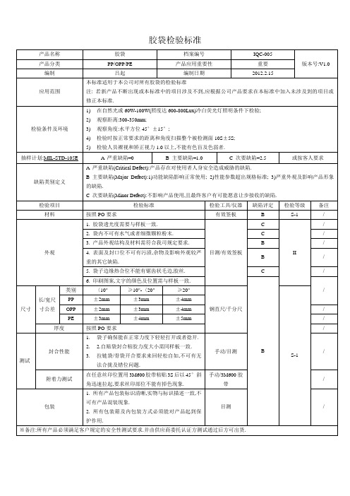 胶袋检验标准(005)