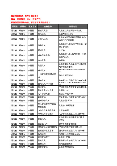 新版河北省邢台市宁晋县办公用品企业公司商家户名录单联系方式地址大全53家