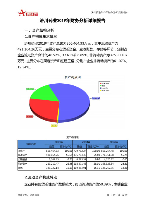 济川药业2019年财务分析详细报告
