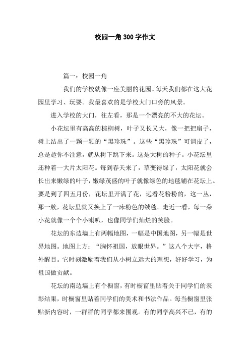 校园一角300字作文