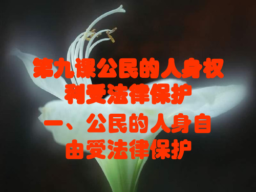 八年级政治公民的人身自由受法律保护