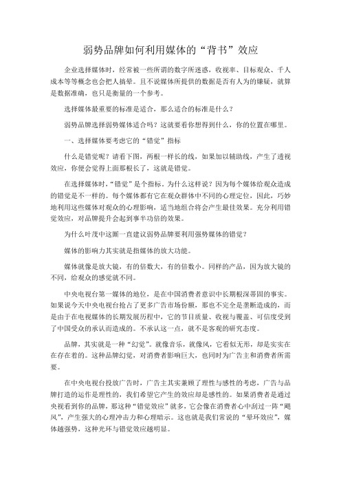 弱势品牌如何利用媒体的“背书”效应