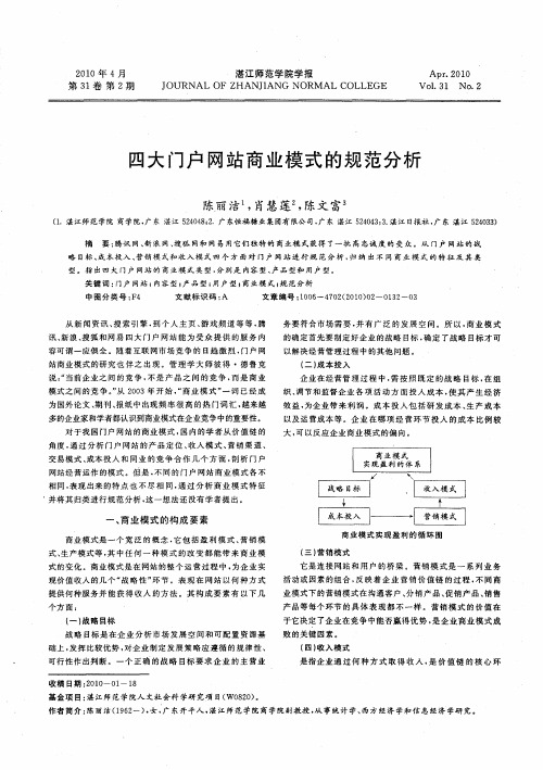 四大门户网站商业模式的规范分析