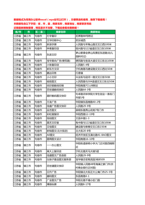 新版江苏省镇江市句容市打印工商企业公司名录名单大全53家