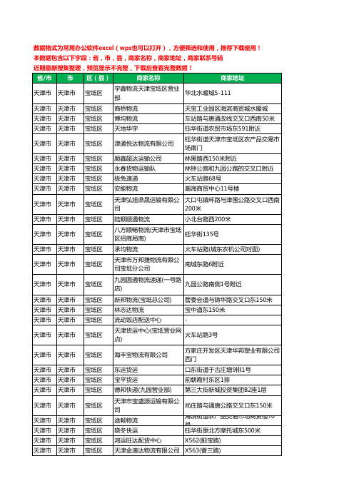新版天津市天津市宝坻区托运工商企业公司名录名单黄页大全76家