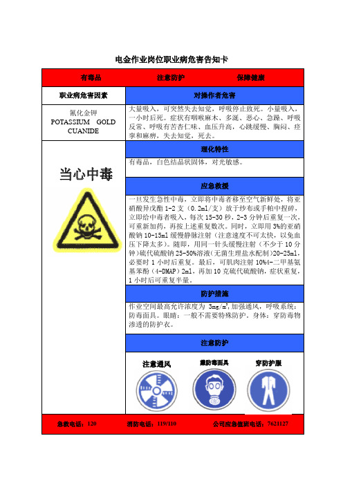 001-4职业病危害告知卡