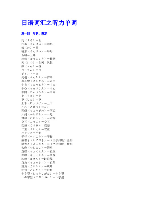 日语词汇之听力单词