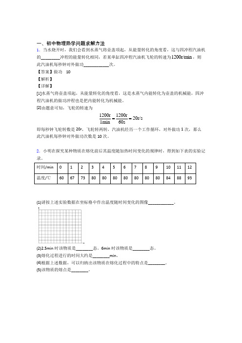 备战中考物理热学问题综合题含答案