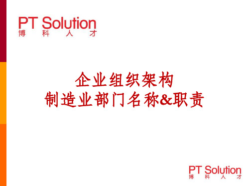 企业组织架构制造业部门名称职责-文档资料
