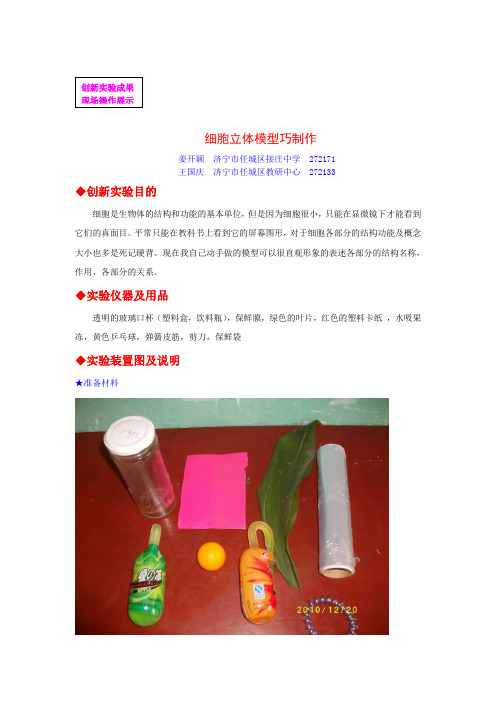 创新实验设计：细胞立体模型巧制作