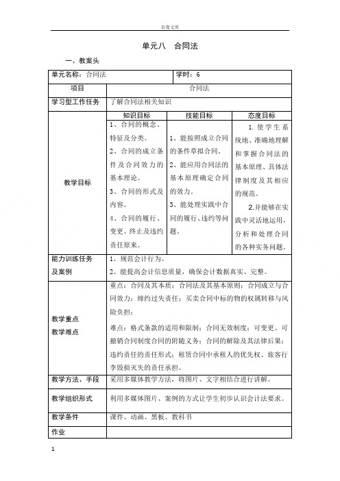 经济法电子教案8合同法