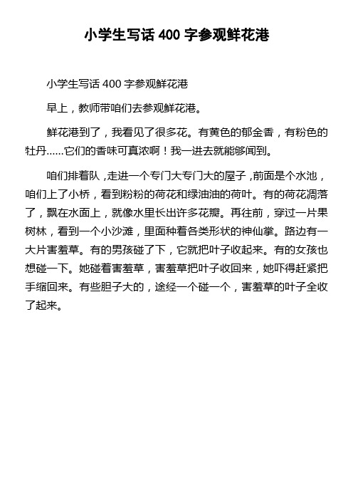 小学生写话400字参观鲜花港