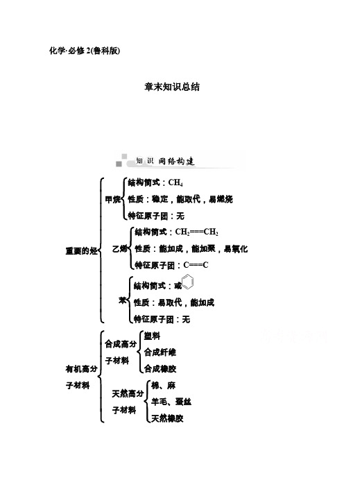 《金版学案》2015-2016学年高中化学鲁科版必修2习题3章末知识总结