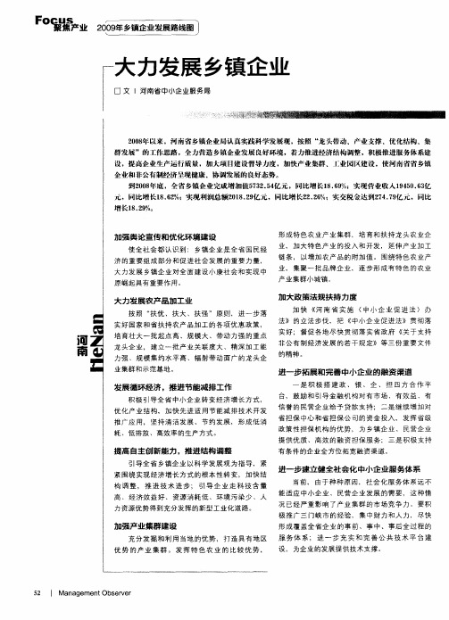 大力发展乡镇企业