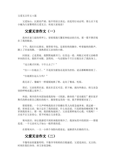 父爱无言作文