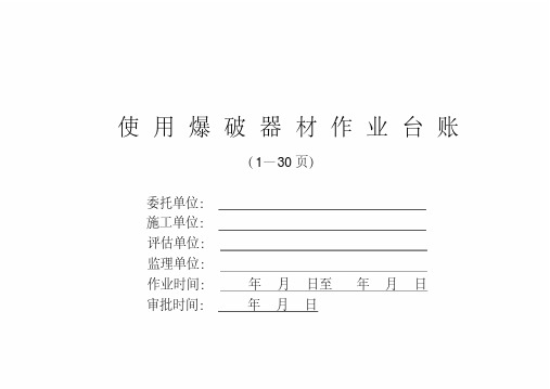 爆破台账(新)