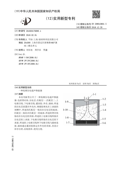 【CN209810601U】一种低频压电超声换能器【专利】