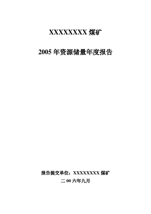 XX煤矿地质测量报告