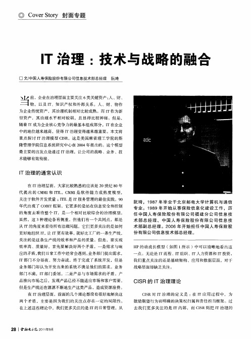 IT治理：技术与战略的融合