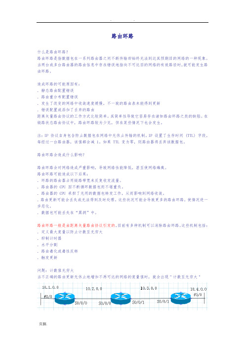 路由环路(水平分割、毒性路由等)