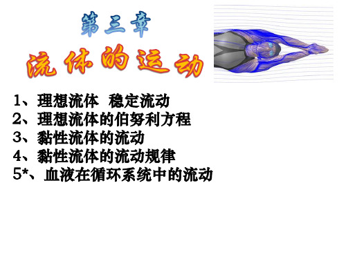 医用物理课件：第3章流体的运动