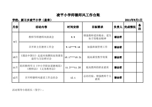 师德师风活动台账表