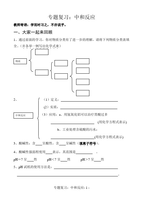 中和反应专题复习