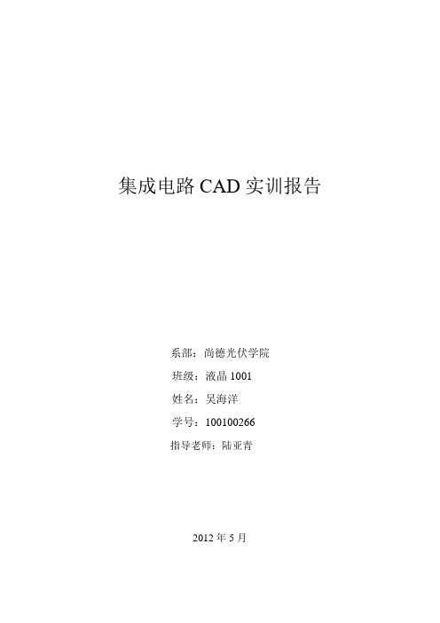 集成电路CAD实训报告