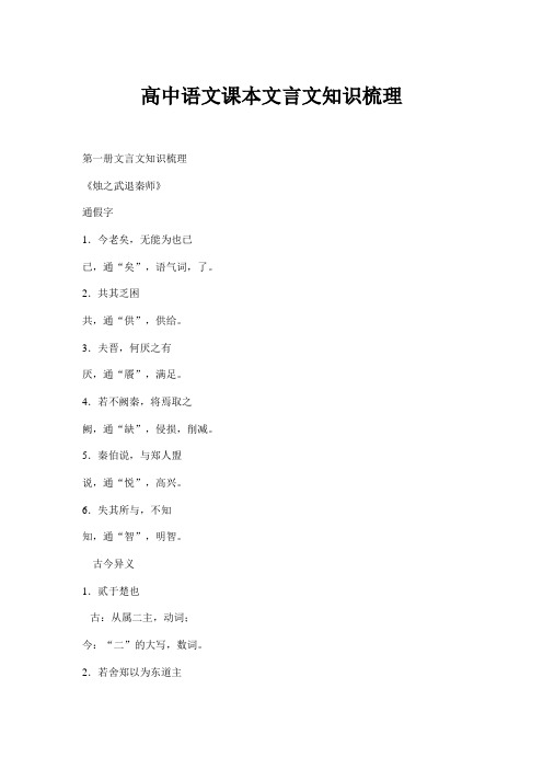 【高中语文】文言文知识点总结(全集)