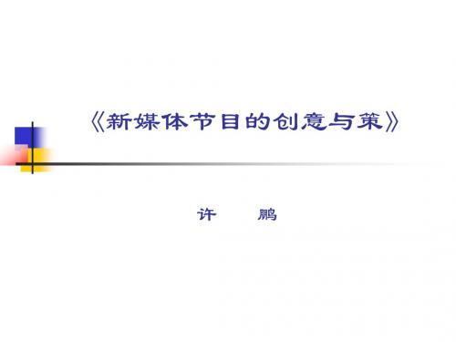 《新媒体产品的创意与策划》