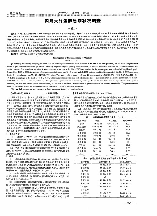 四川大竹尘肺患病状况调查