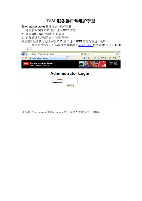 TSM日常维护手册