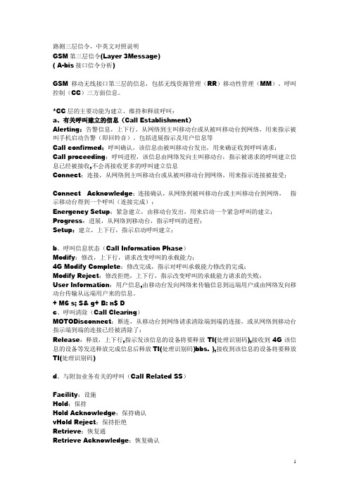 路测信令分析