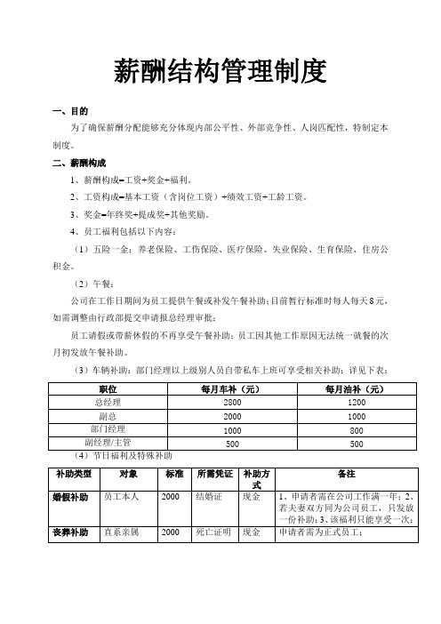 人力资源薪酬结构管理制度(超实用)
