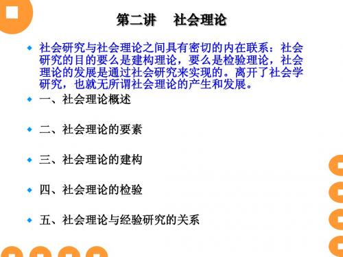 第二讲  社会理论