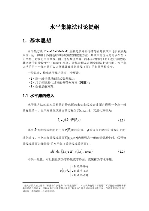 水平集算法讨论提纲