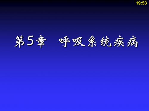 临床医学概要-呼吸系统疾病一