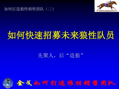 如何打造狼性销售团队(二)资料