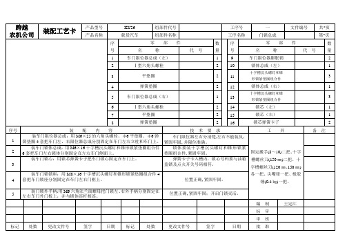 总装工艺卡模板